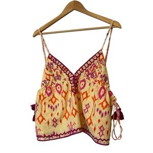 Zara floral sequins beads crop top cami Coquette Y2K women’s size XS